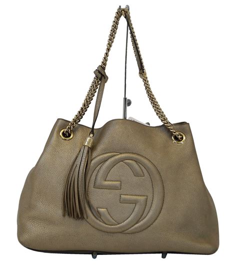 gucci soho medium tote with chain|genuine Gucci bag purse tote.